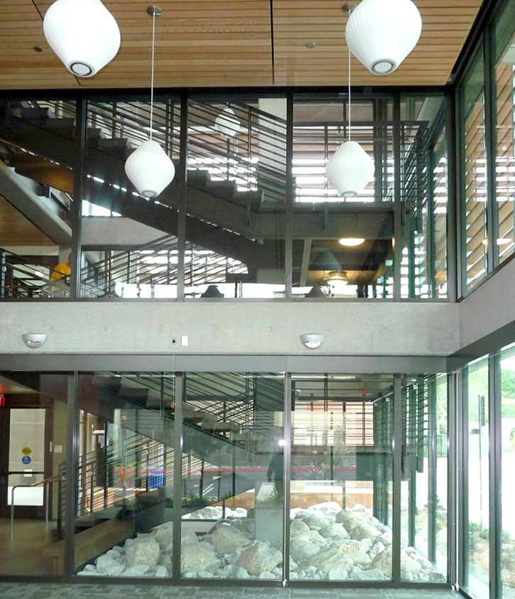 Interior Staircase with Curtain Walls | SAFTI FIRST